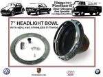 American Classic 7  Sealed Beam Halogen Conversion Headlight Bucket & Fittings Sale