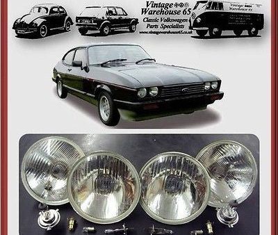 Ford Capri Mk3 5 & 3 4  Sealed Beam Halogen Quad Headlight Conversion Kit #1 For Discount